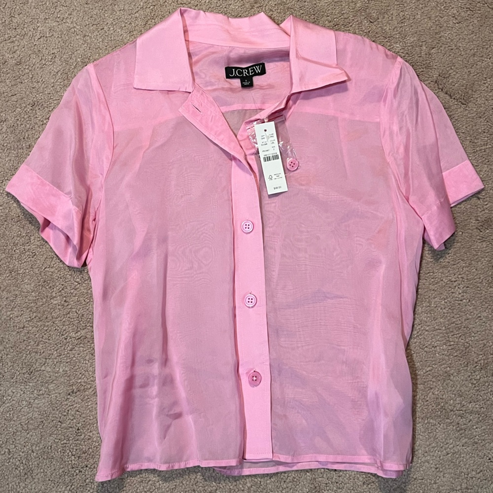🎀💕J. Crew Mesh Shirt PINK💖🌸